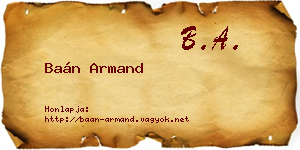 Baán Armand névjegykártya